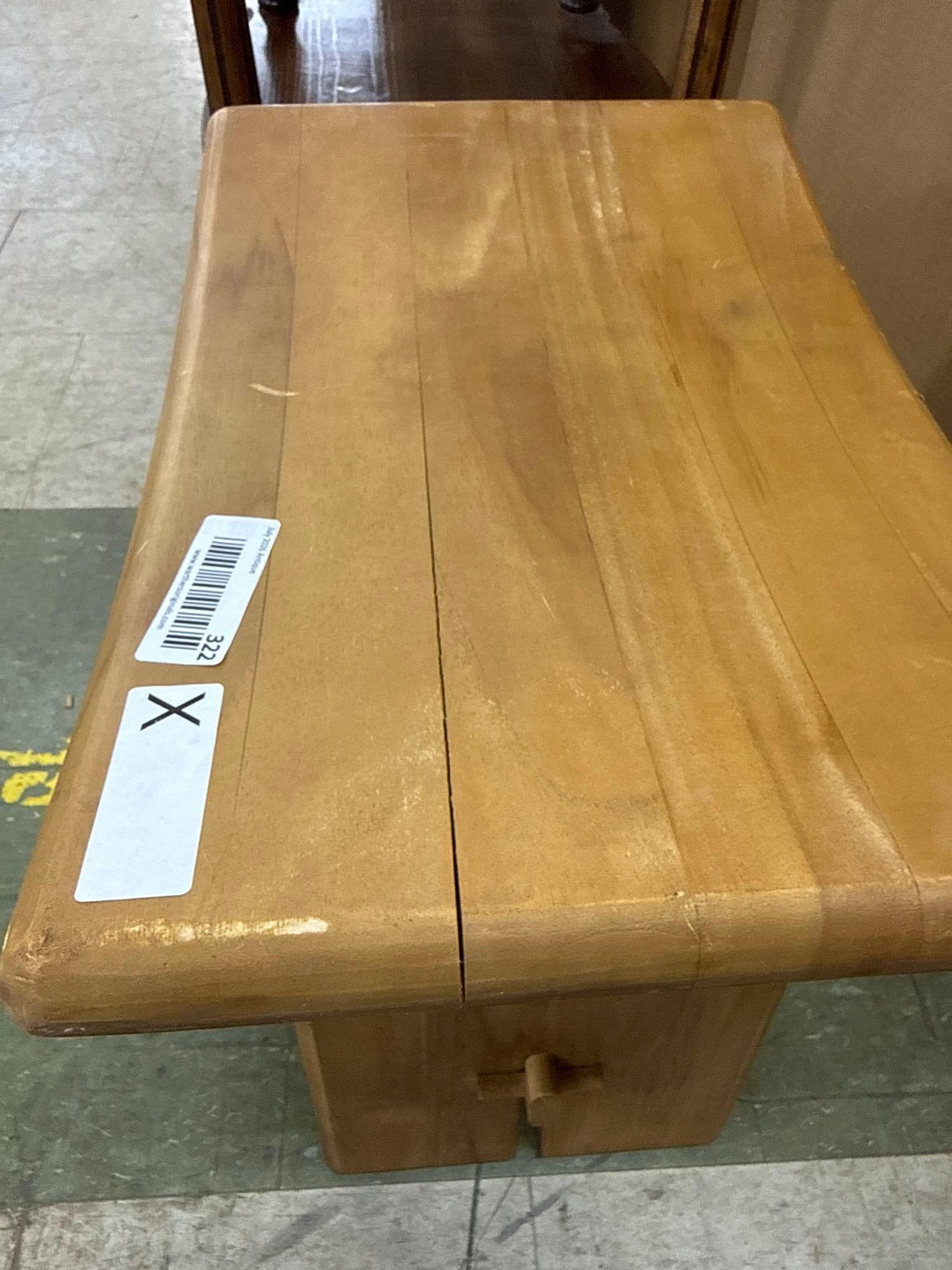 Teak stool with curved top - 4
