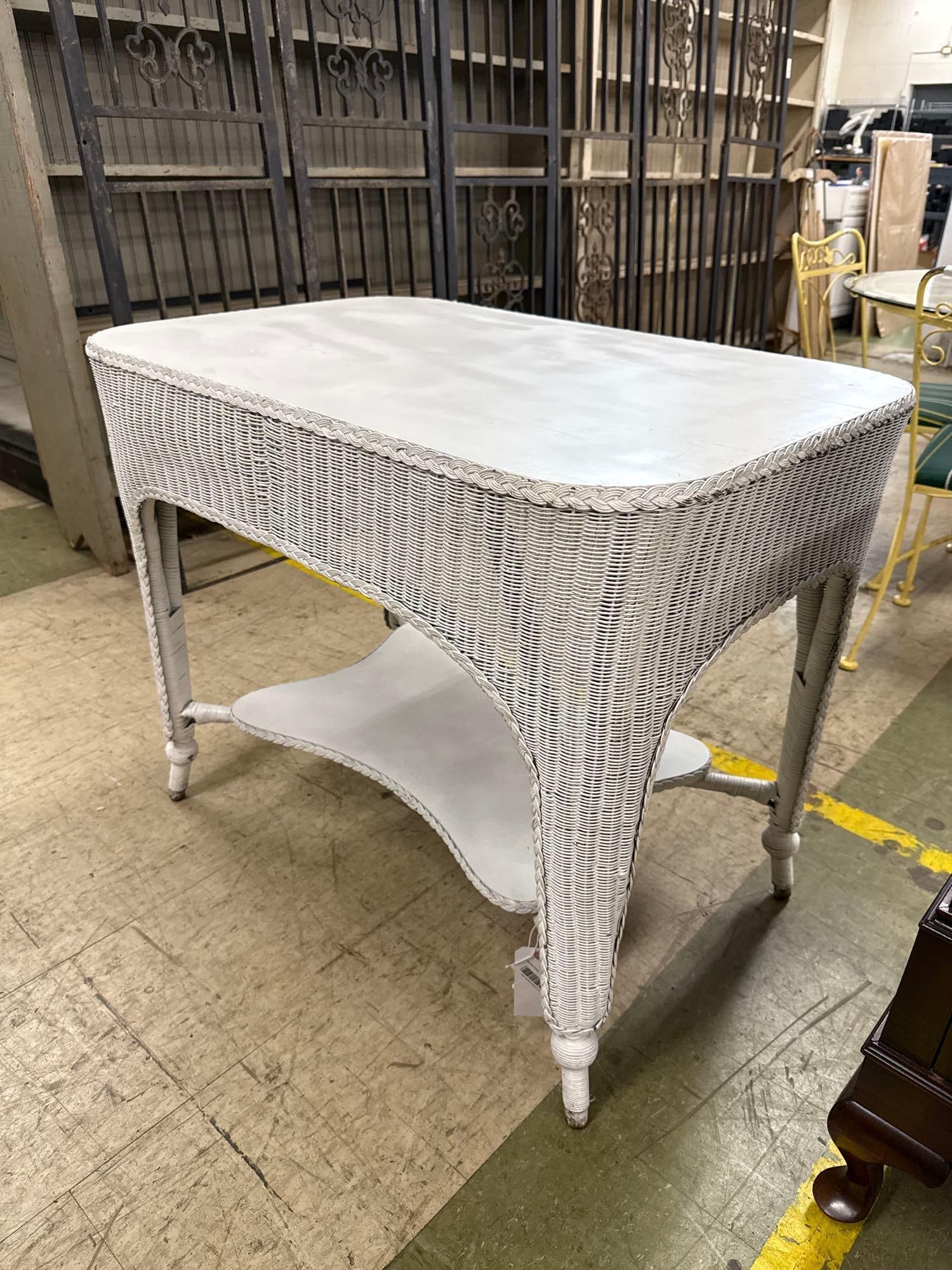 White wicker table - 2