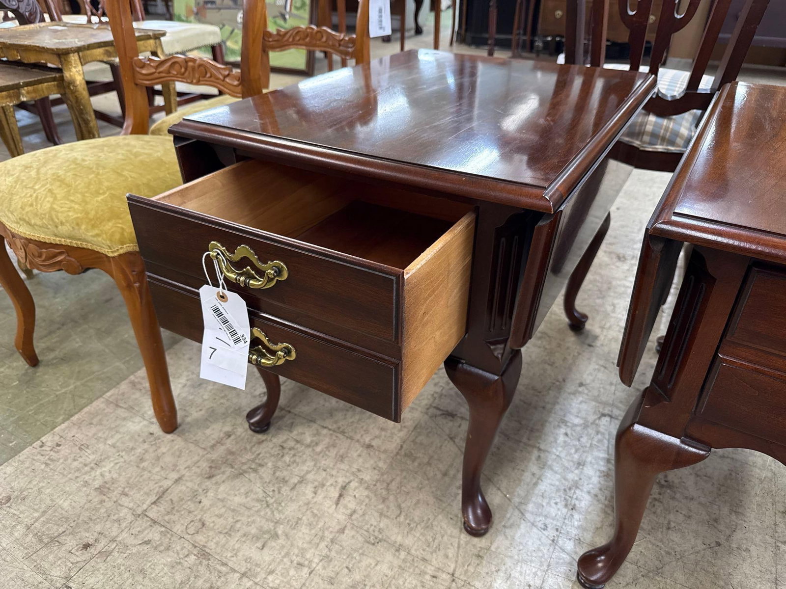mahogany stain drop leaf side table - 2
