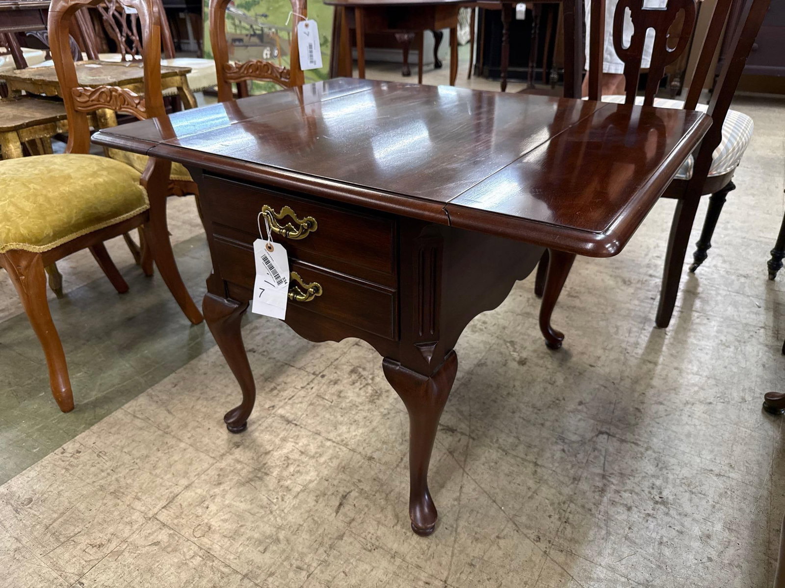 mahogany stain drop leaf side table - 3