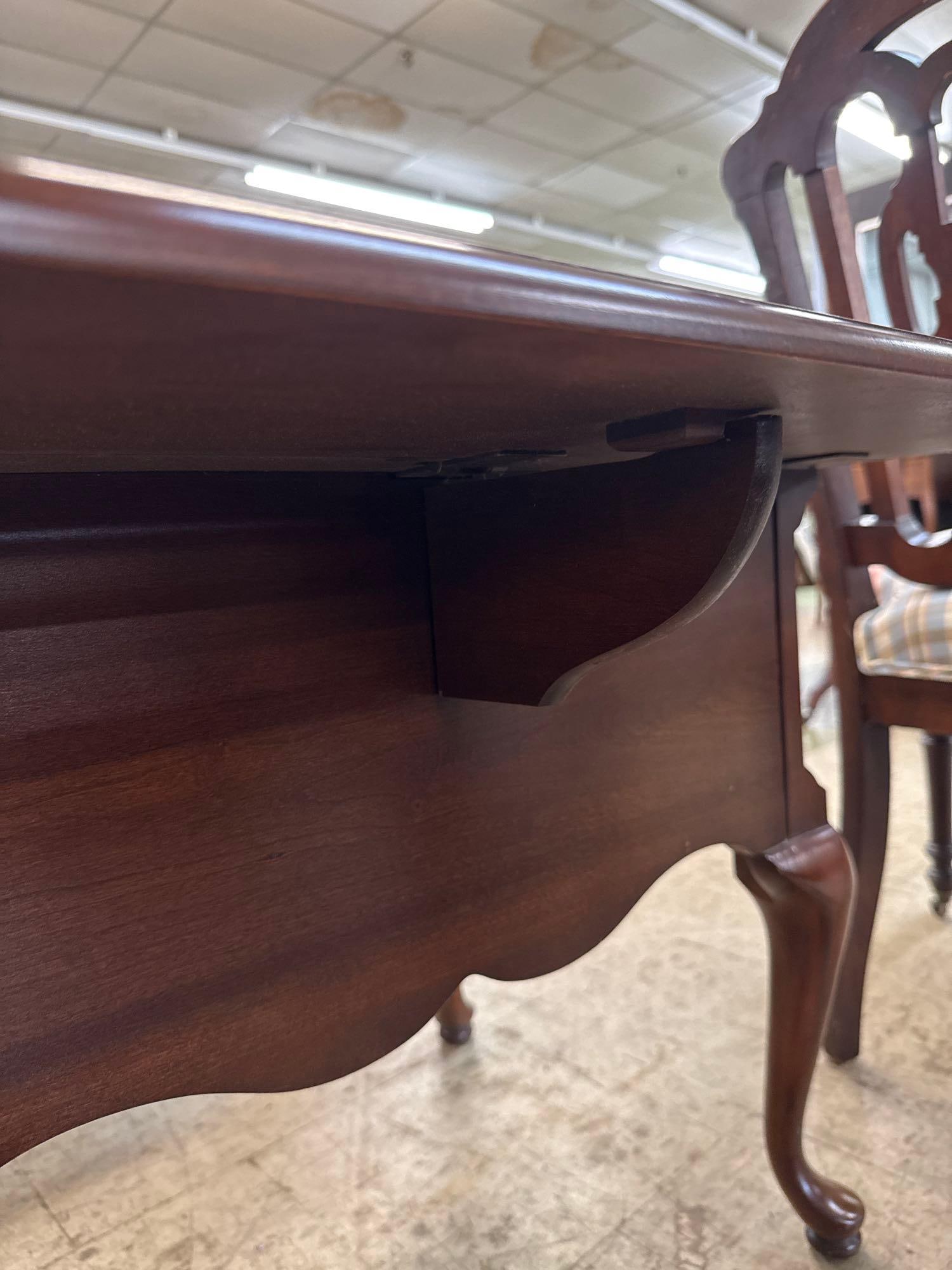 mahogany stain drop leaf side table - 5