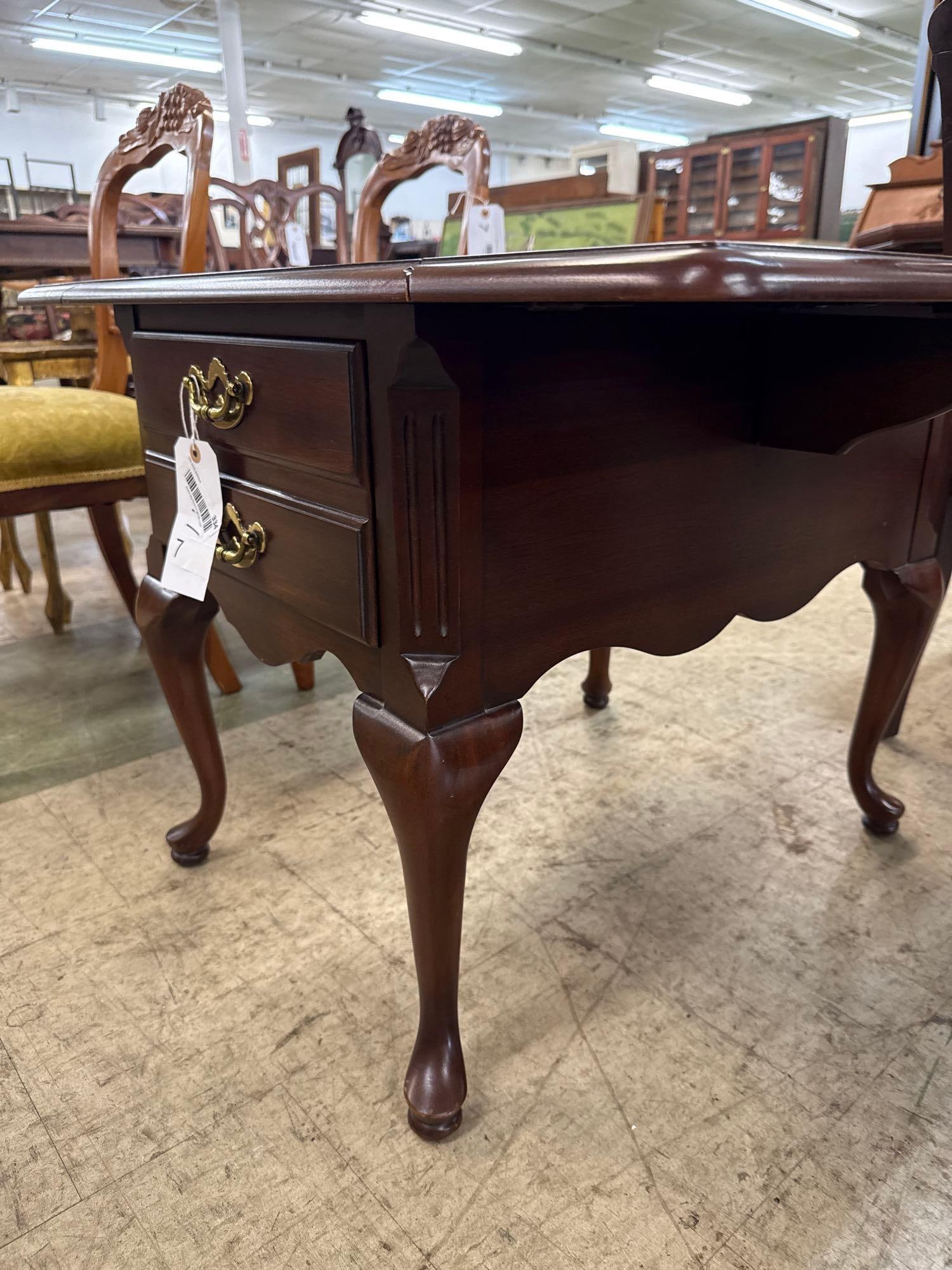 mahogany stain drop leaf side table - 6
