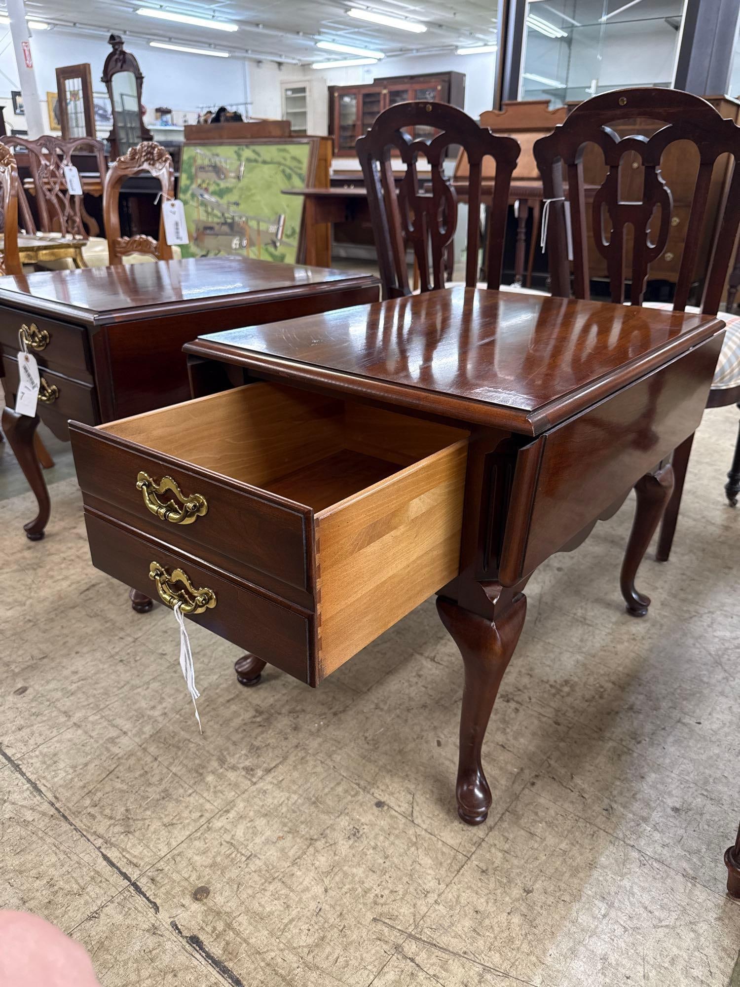 mahogany stain drop leaf side table - 2