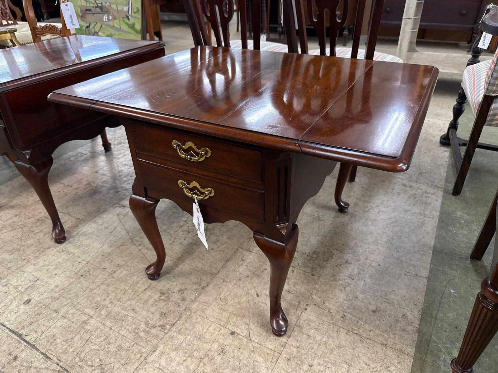 mahogany stain drop leaf side table - 3