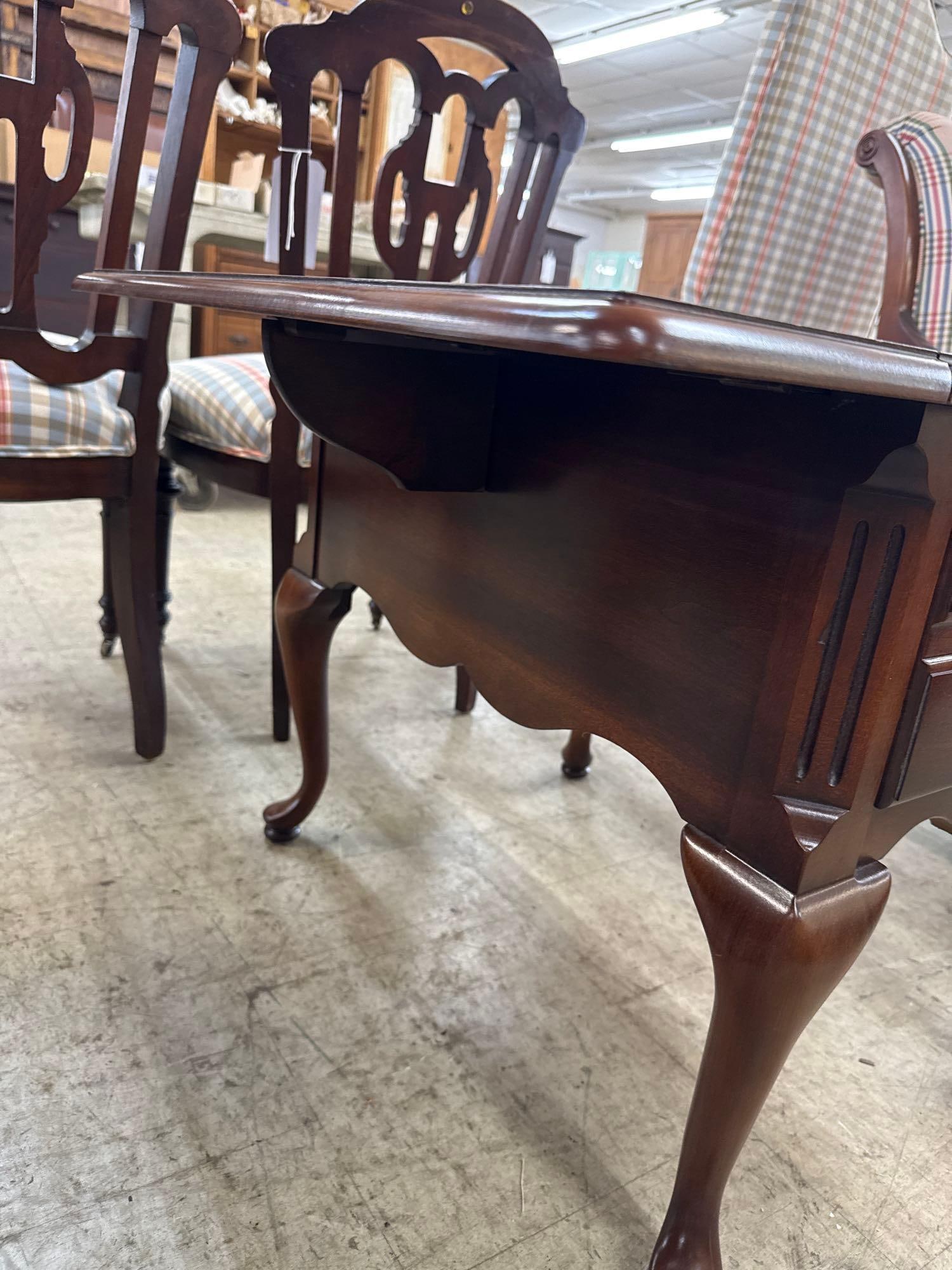 mahogany stain drop leaf side table - 5