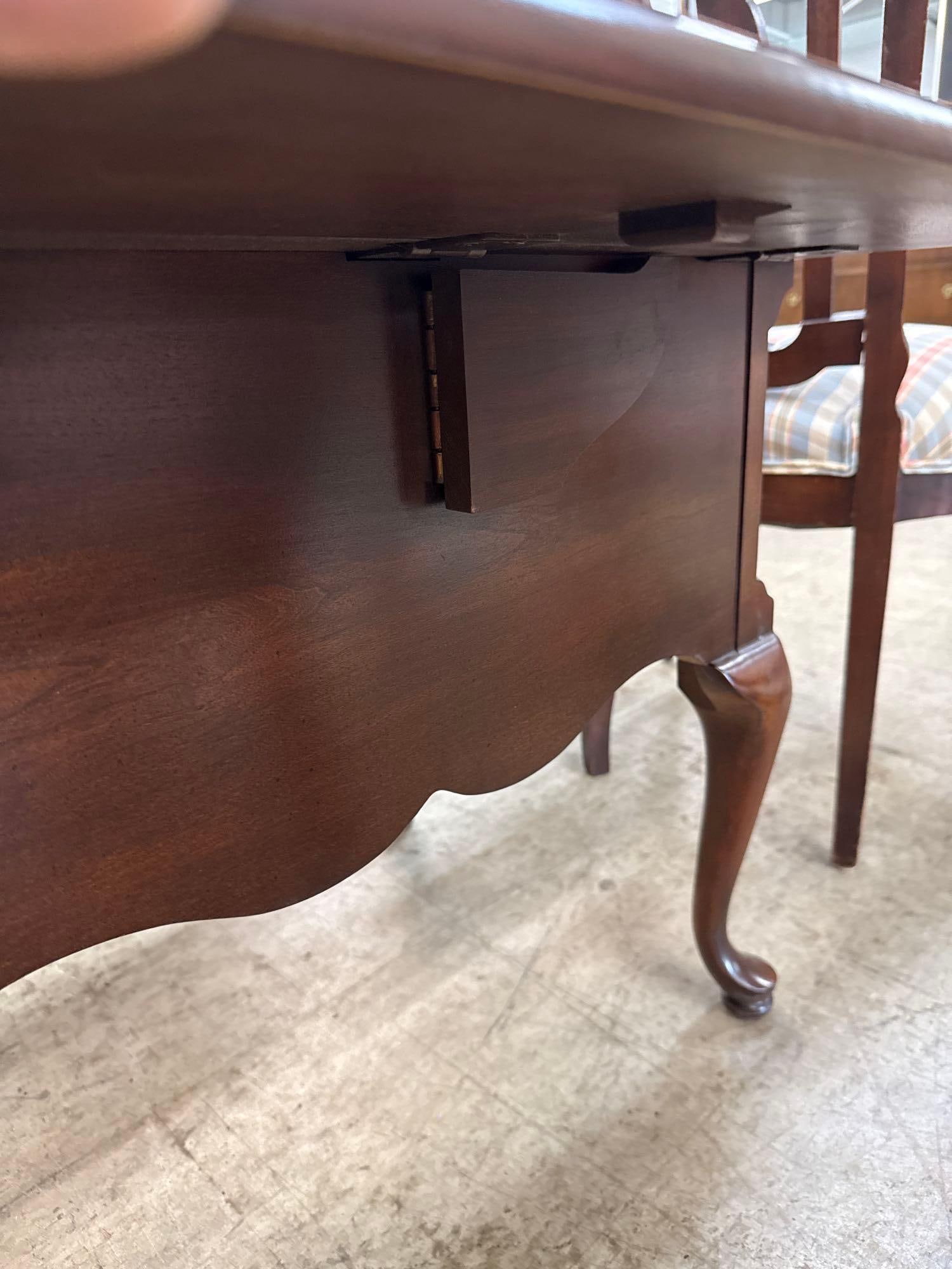 mahogany stain drop leaf side table - 6