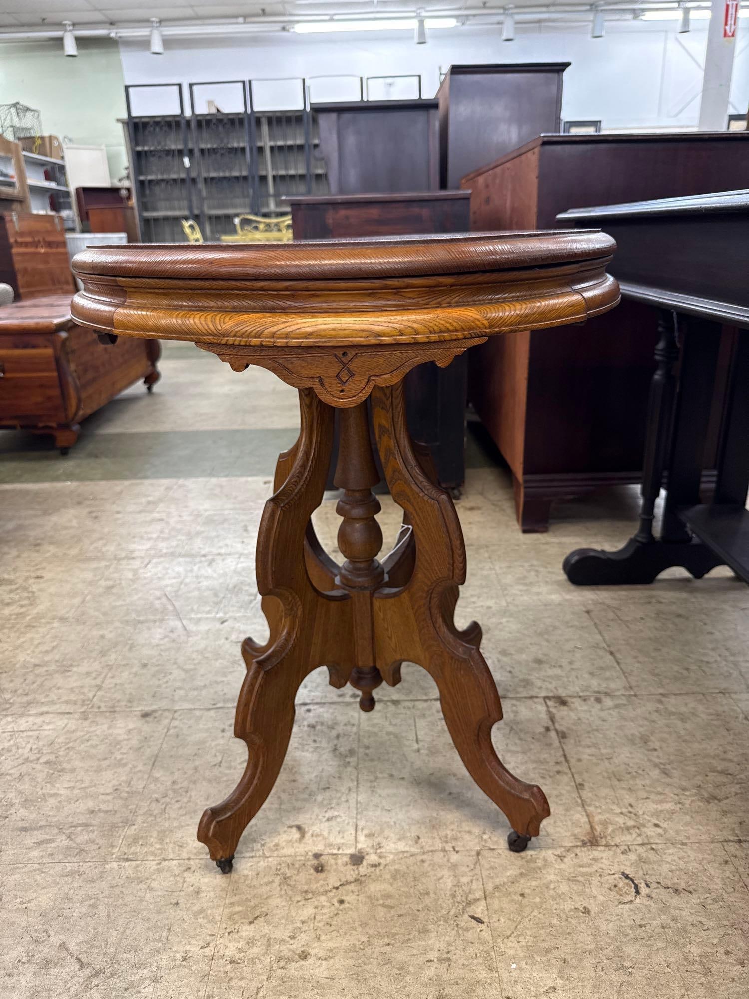 vintage EastLake oval table - 5