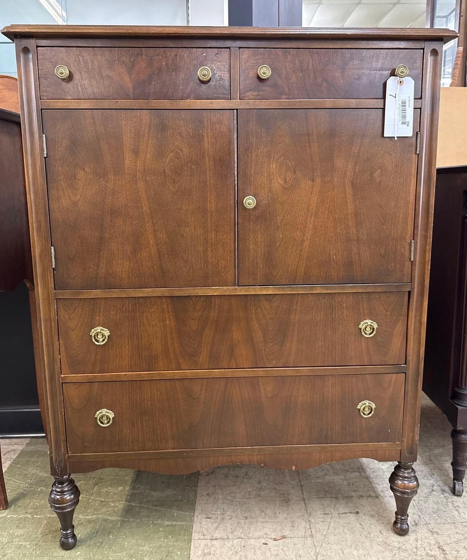 vintage gentlemans chest: Veneer, 47 inches tall 36 inches wide 20 inches deep