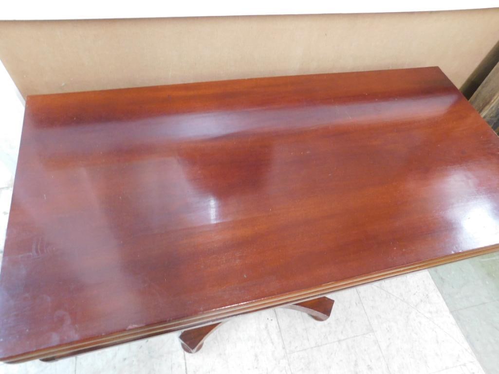 mahogany flip top pedestal table - 2