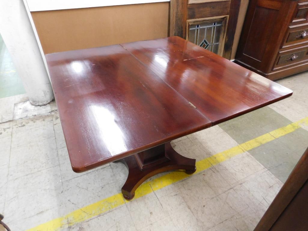mahogany flip top pedestal table - 3