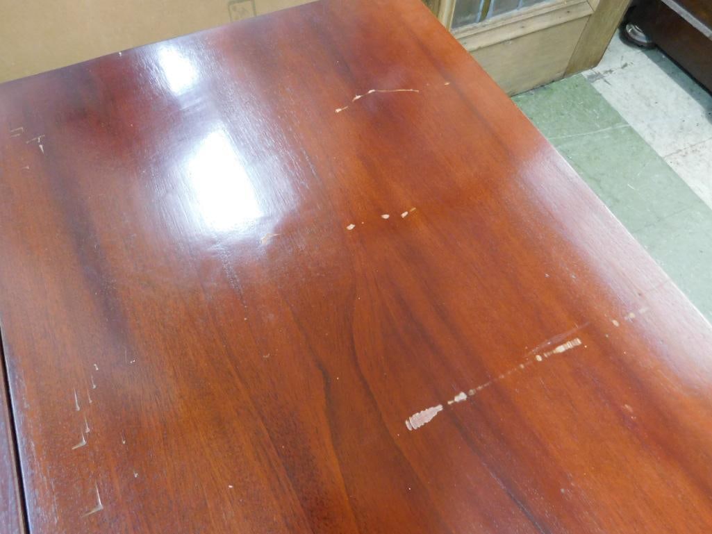 mahogany flip top pedestal table - 4