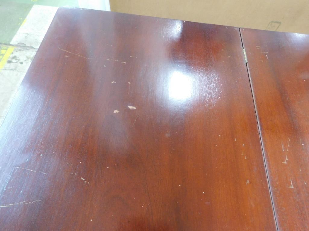 mahogany flip top pedestal table - 5