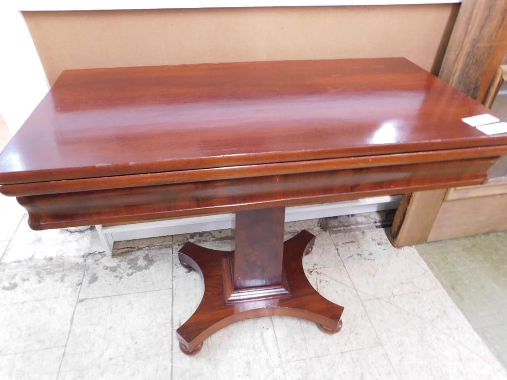 mahogany flip top pedestal table - 7