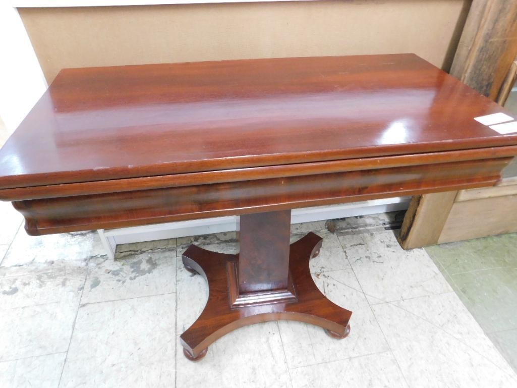 mahogany flip top pedestal table - 8