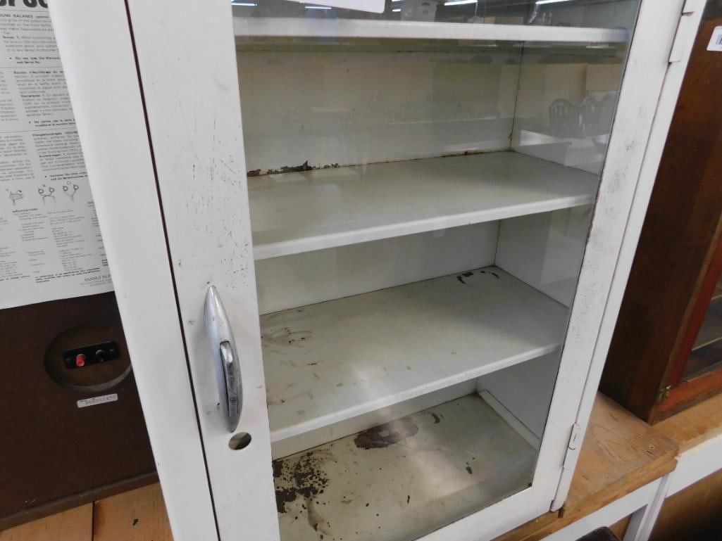vintage metal wall mounted cabinet with shelves - 3