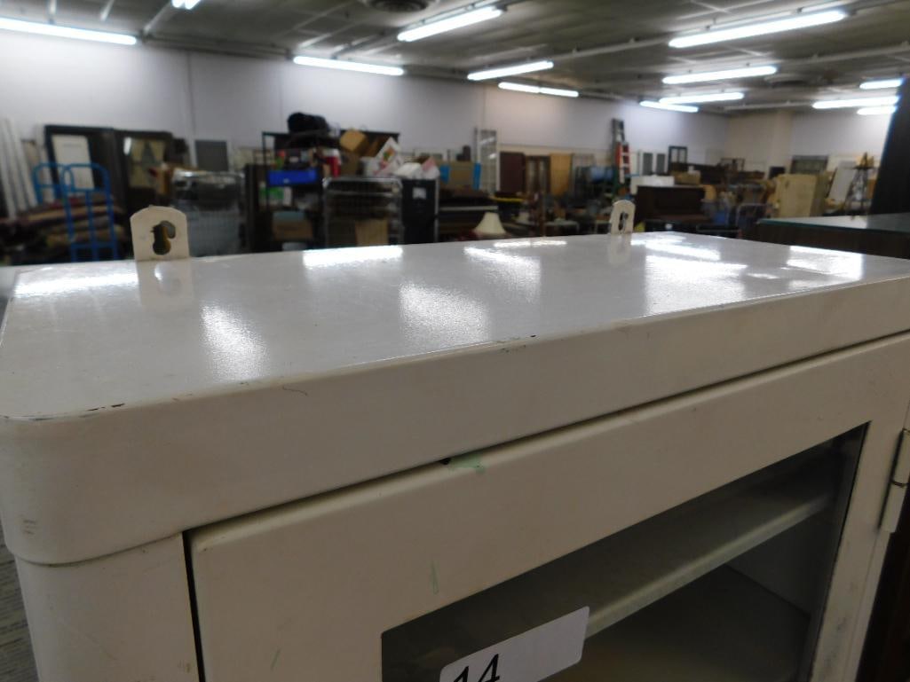 vintage metal wall mounted cabinet with shelves - 5
