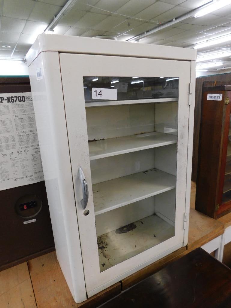 vintage metal wall mounted cabinet with shelves - 6