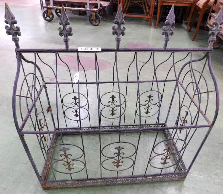 antique wrought iron cabinet or cage or shelf: 25 x 23 x 11 1/2