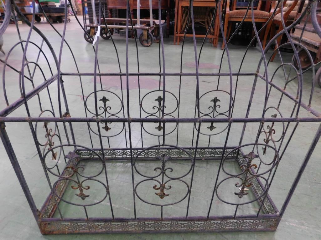 antique wrought iron cabinet or cage or shelf - 3