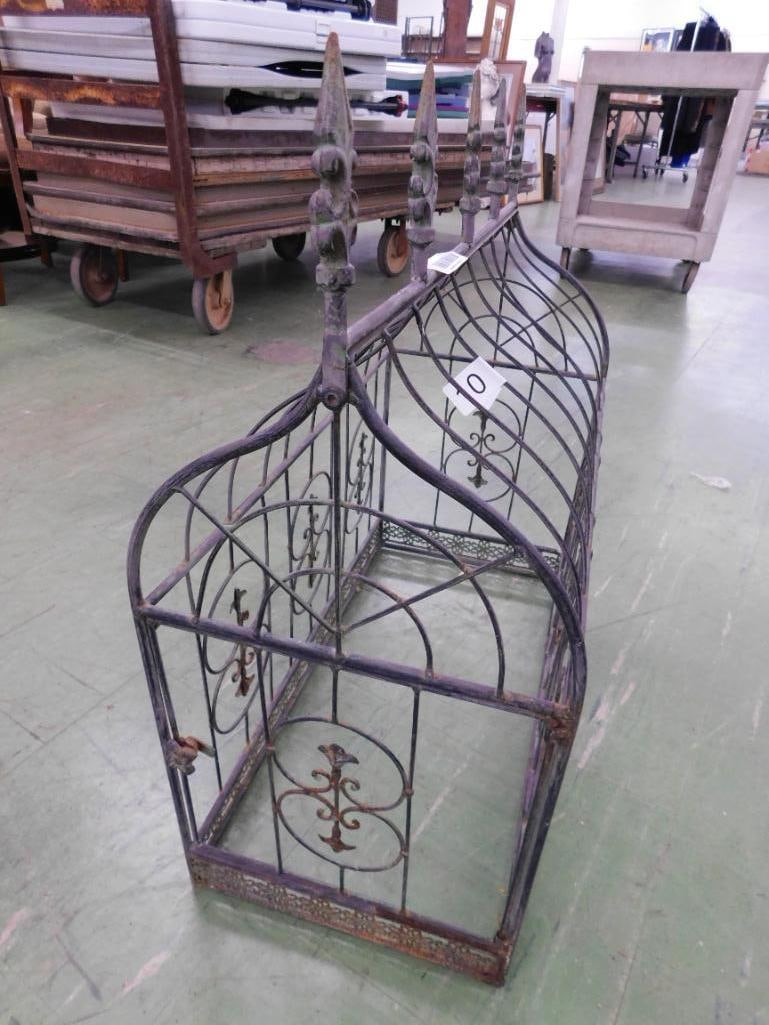 antique wrought iron cabinet or cage or shelf - 4