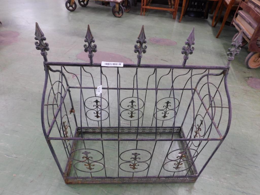 antique wrought iron cabinet or cage or shelf - 5