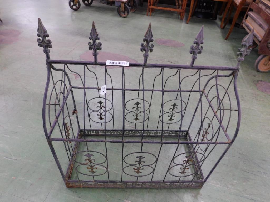 antique wrought iron cabinet or cage or shelf - 6