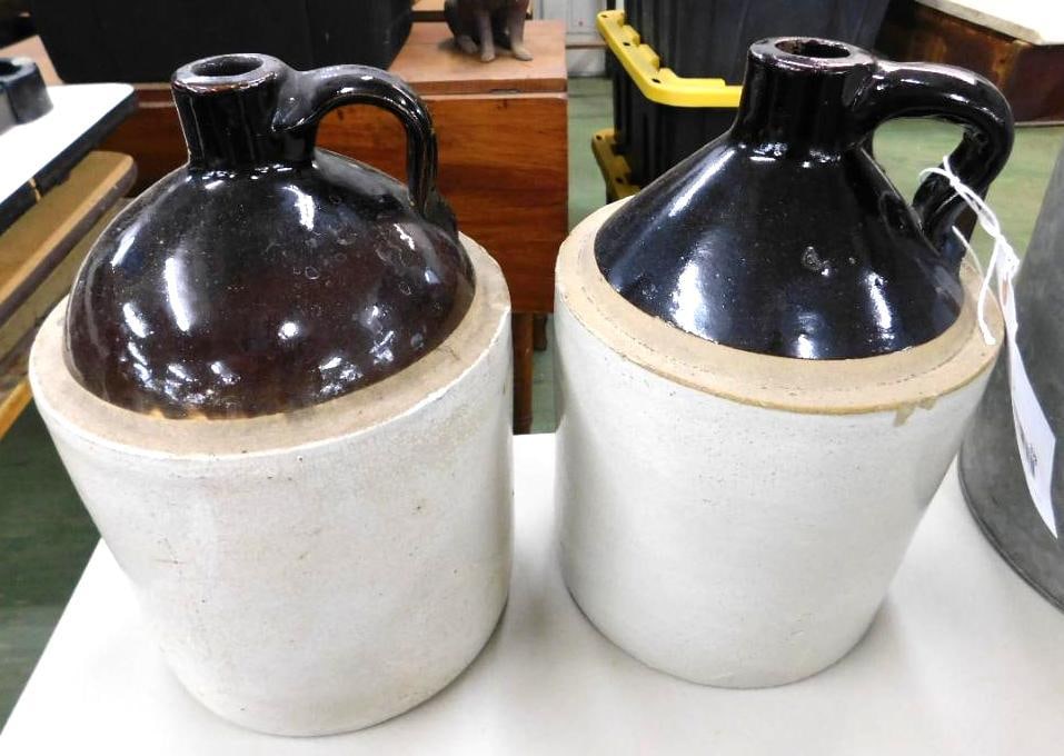 pair of antique stoneware jugs (1 of 6)