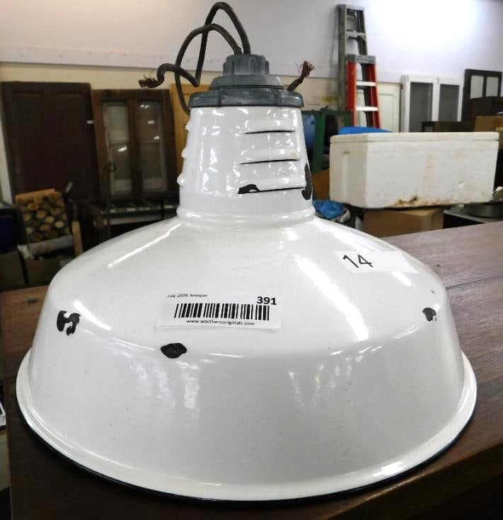 vintage white enamel lamp (1 of 6)