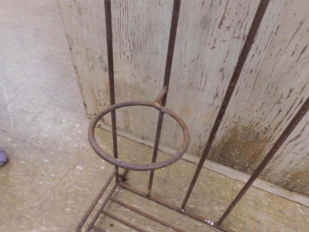 rustic antique wrought-iron plant rack - 3