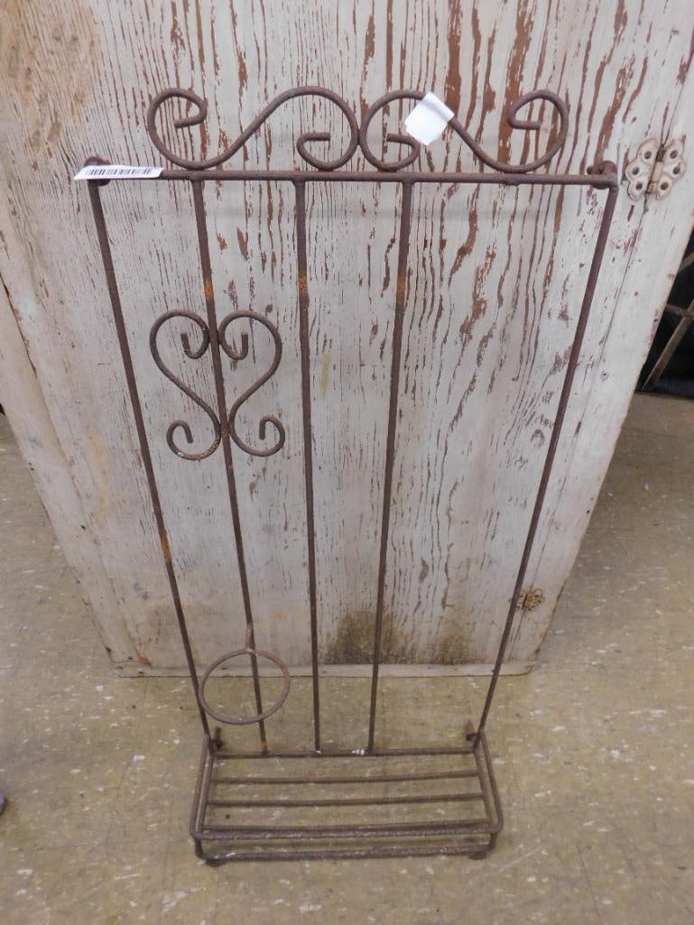 rustic antique wrought-iron plant rack - 5