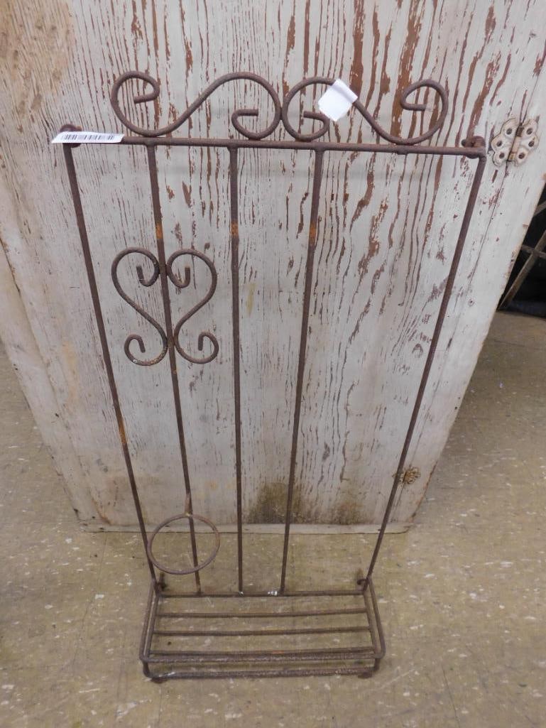 rustic antique wrought-iron plant rack - 6