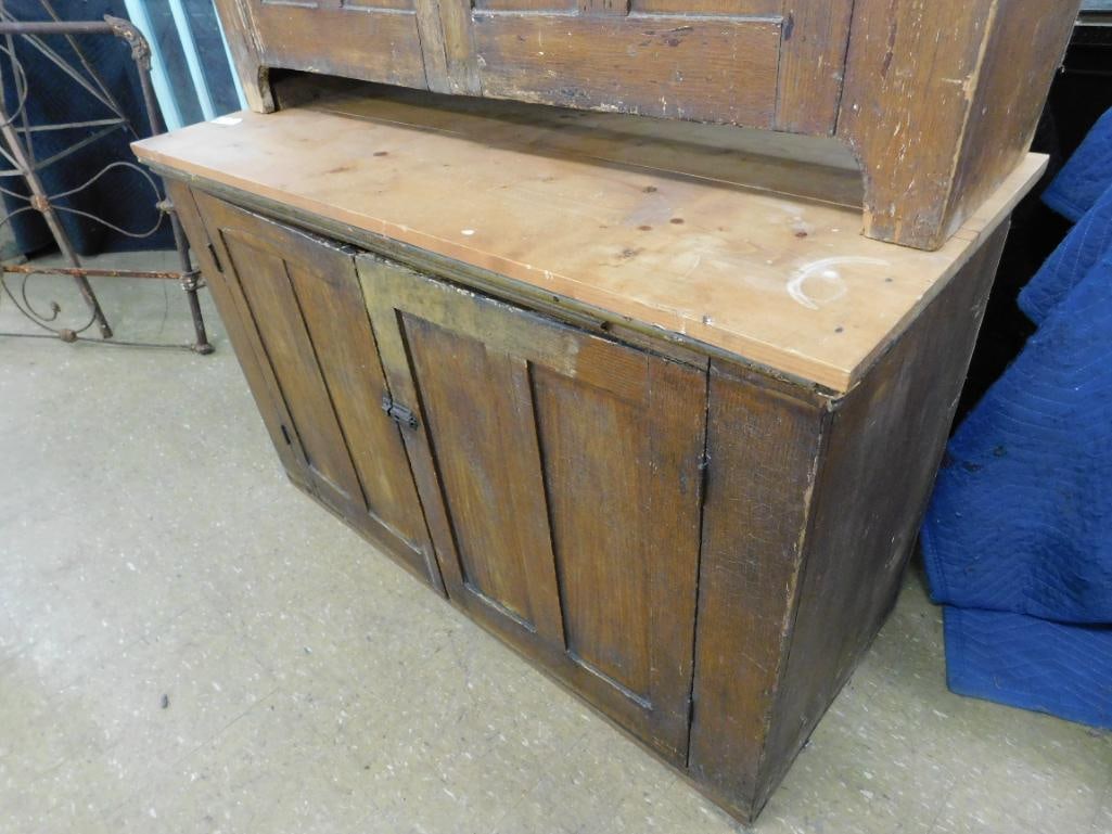antique two-part primitive cupboard - 3