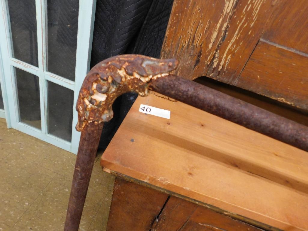 antique iron headboard - 2