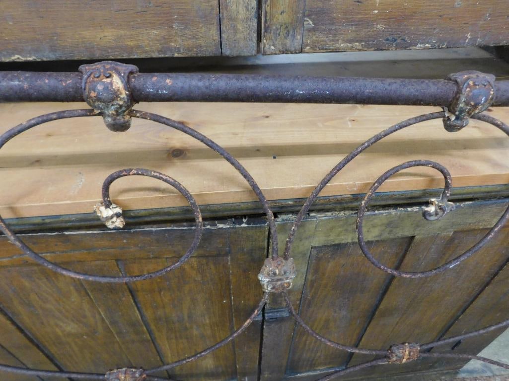 antique iron headboard - 3