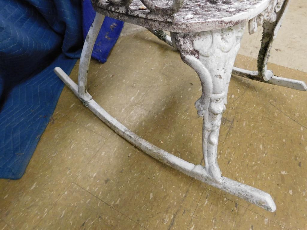 victorian aluminum white patio rocker - 5