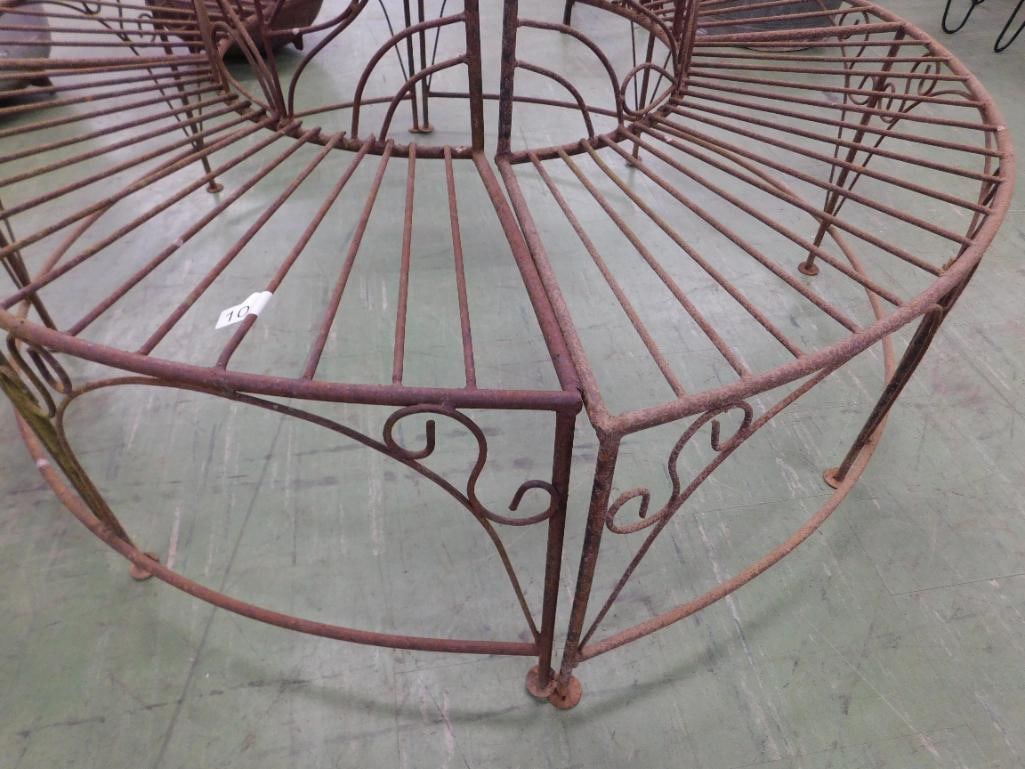 wrought-iron Circular tree bench - 4