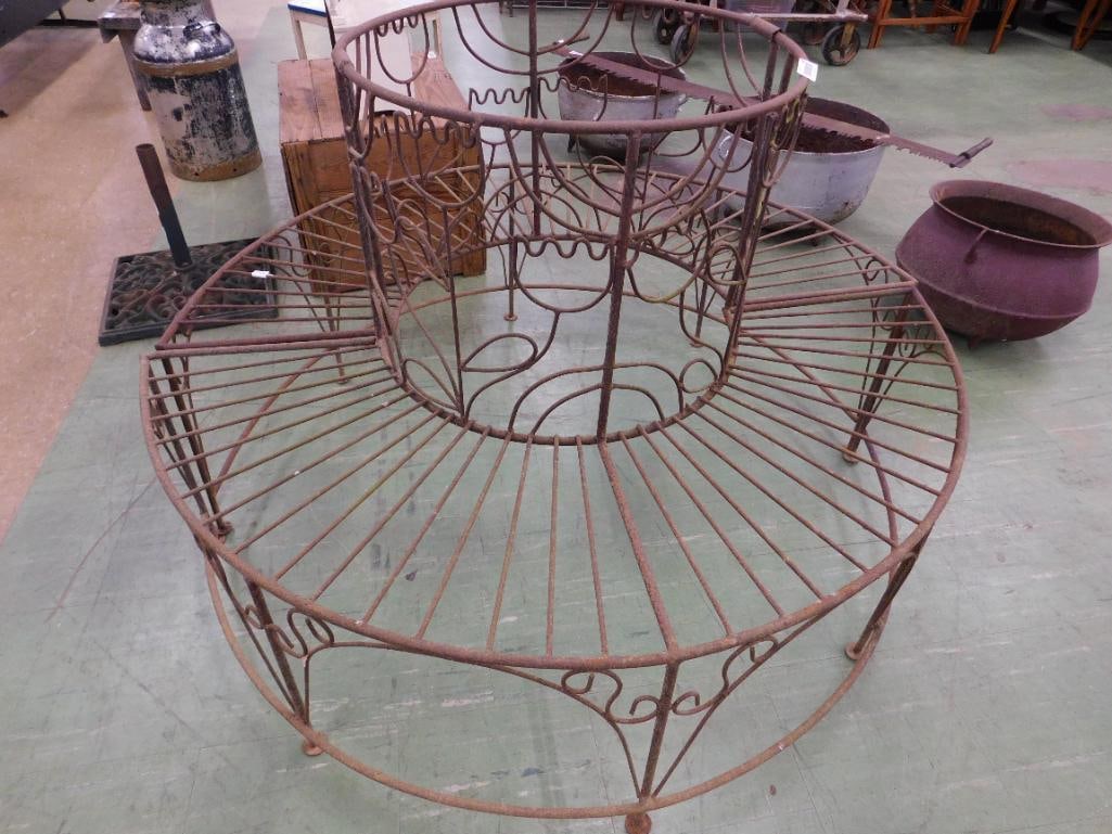 wrought-iron Circular tree bench - 7
