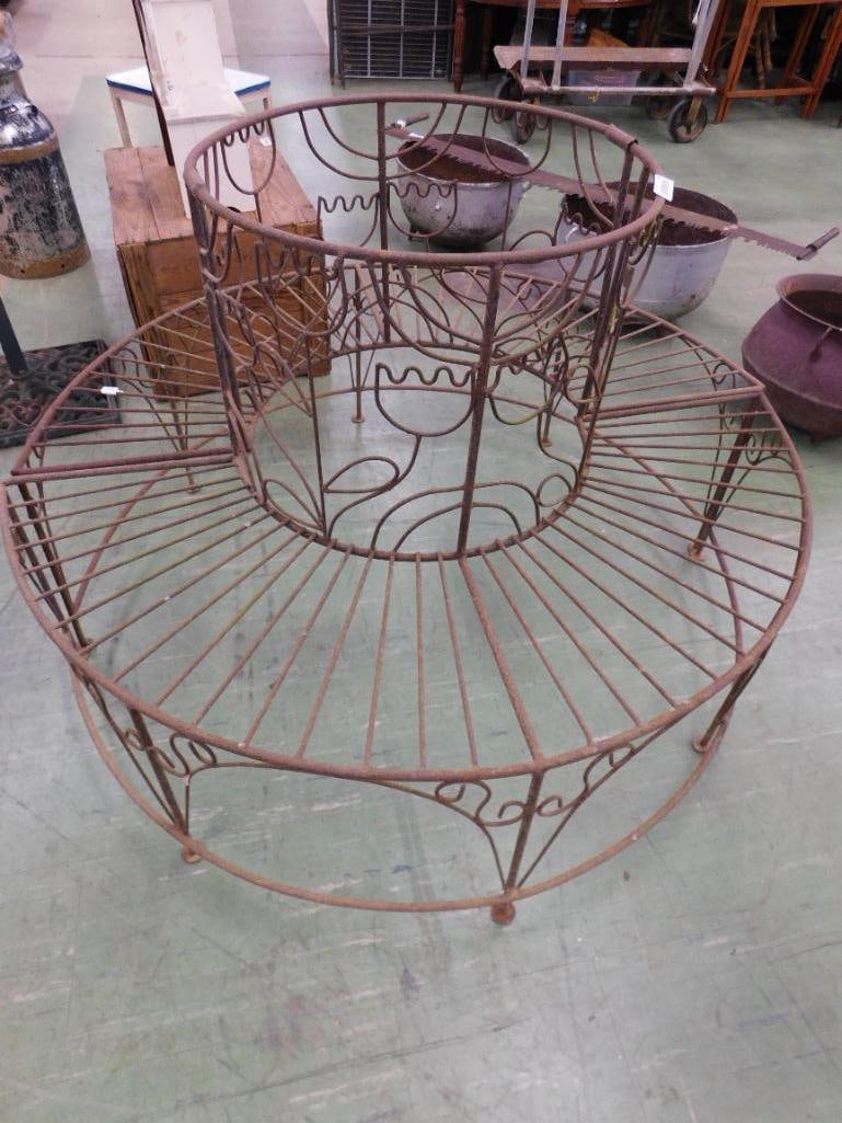 wrought-iron Circular tree bench - 9