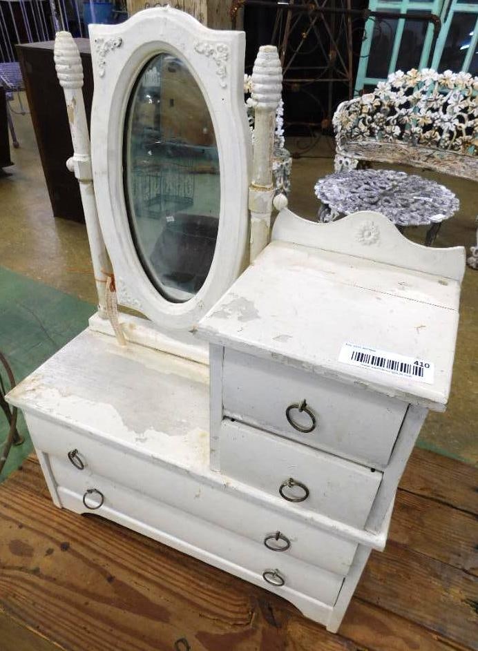 Vintage "Salesman Sample" - Chest on Chest with Mirror - 24.5" x 18"x 7.5": See Photos For Condition and Details