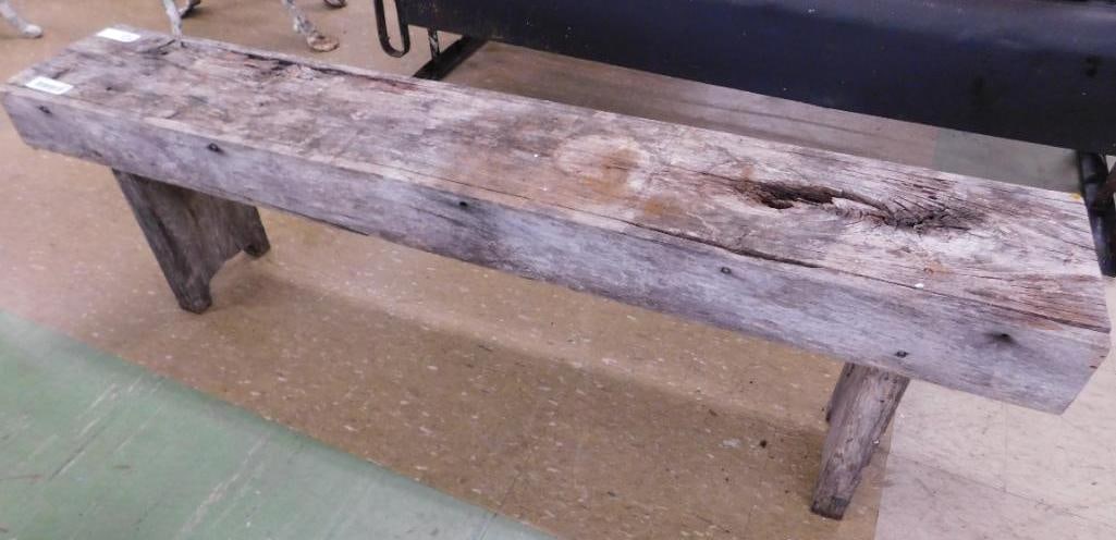 Old Hand Made Wood Bench - 16" x 54" x 9.5": See Photos For Condition and Details