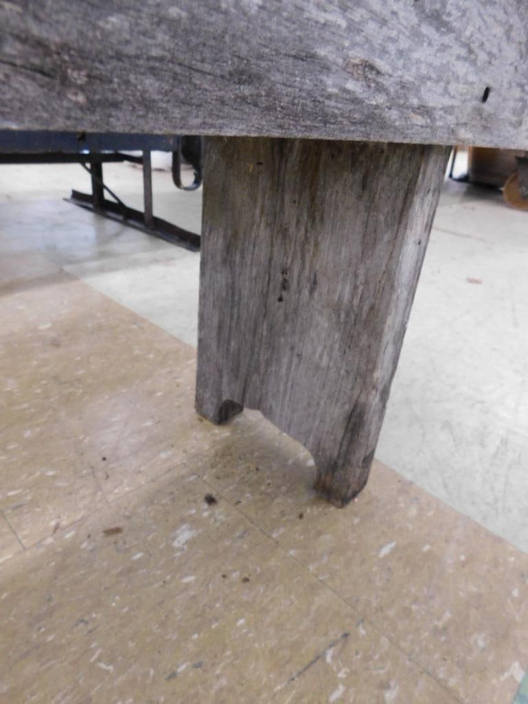 Old Hand Made Wood Bench - 16" x 54" x 9.5" - 5