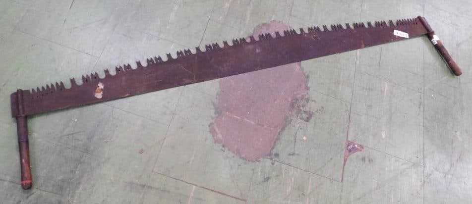 Double Handled Cross Saw - 66.5" Long: See Photos For Condition and Details
