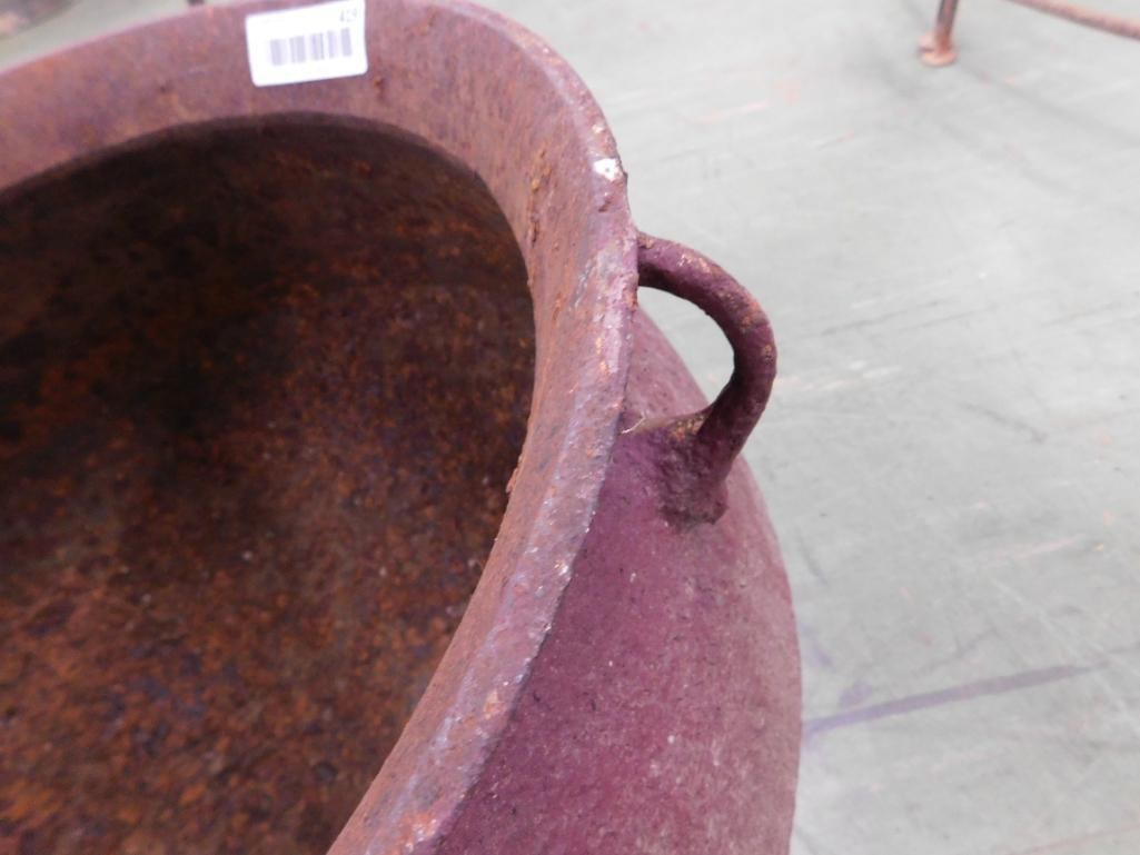 Cast Iron 3 Footed Pot / Kettle - 12.5" x 17.5" - Feet worn off - 6