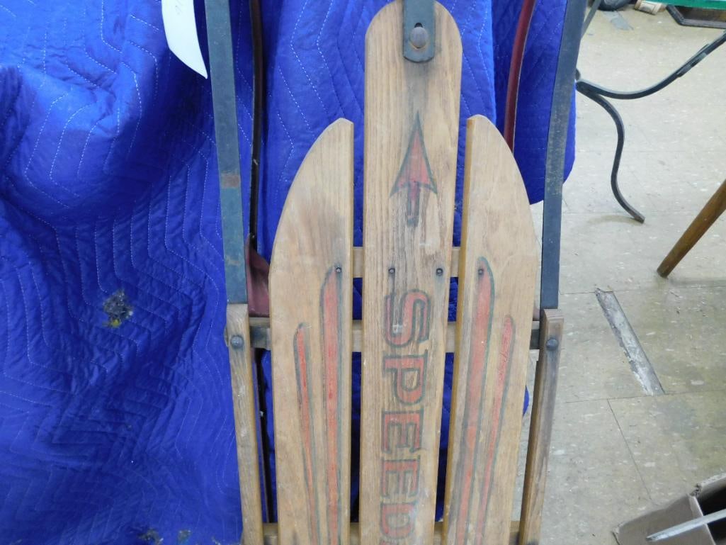 Vintage "Speedaway" Winter Sled - 48" x 22"x 6" - 3