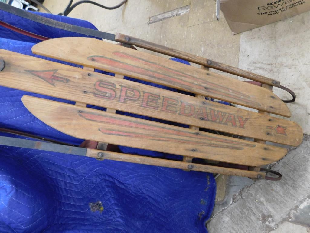 Vintage "Speedaway" Winter Sled - 48" x 22"x 6" - 6
