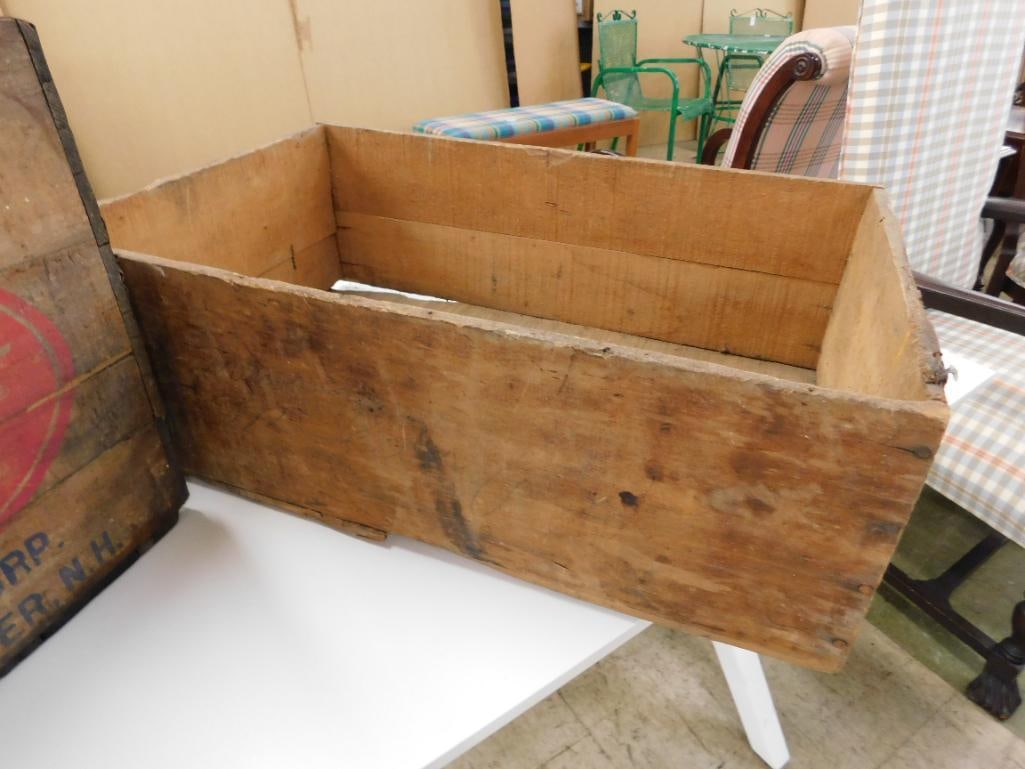 Pair of Wood Advertising Crates - "Cott" 12" x 17"x 12" - "Maryland Biscut Co." 7.5" x 21.5" x 13... - 4