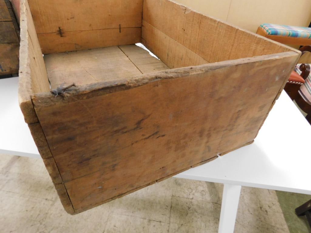 Pair of Wood Advertising Crates - "Cott" 12" x 17"x 12" - "Maryland Biscut Co." 7.5" x 21.5" x 13... - 5