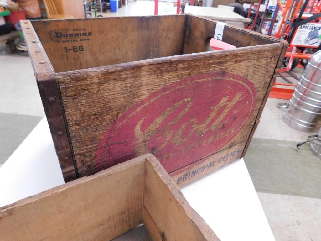 Pair of Wood Advertising Crates - "Cott" 12" x 17"x 12" - "Maryland Biscut Co." 7.5" x 21.5" x 13... - 7