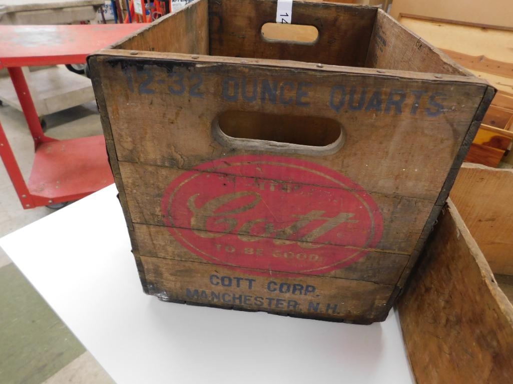 Pair of Wood Advertising Crates - "Cott" 12" x 17"x 12" - "Maryland Biscut Co." 7.5" x 21.5" x 13... - 8