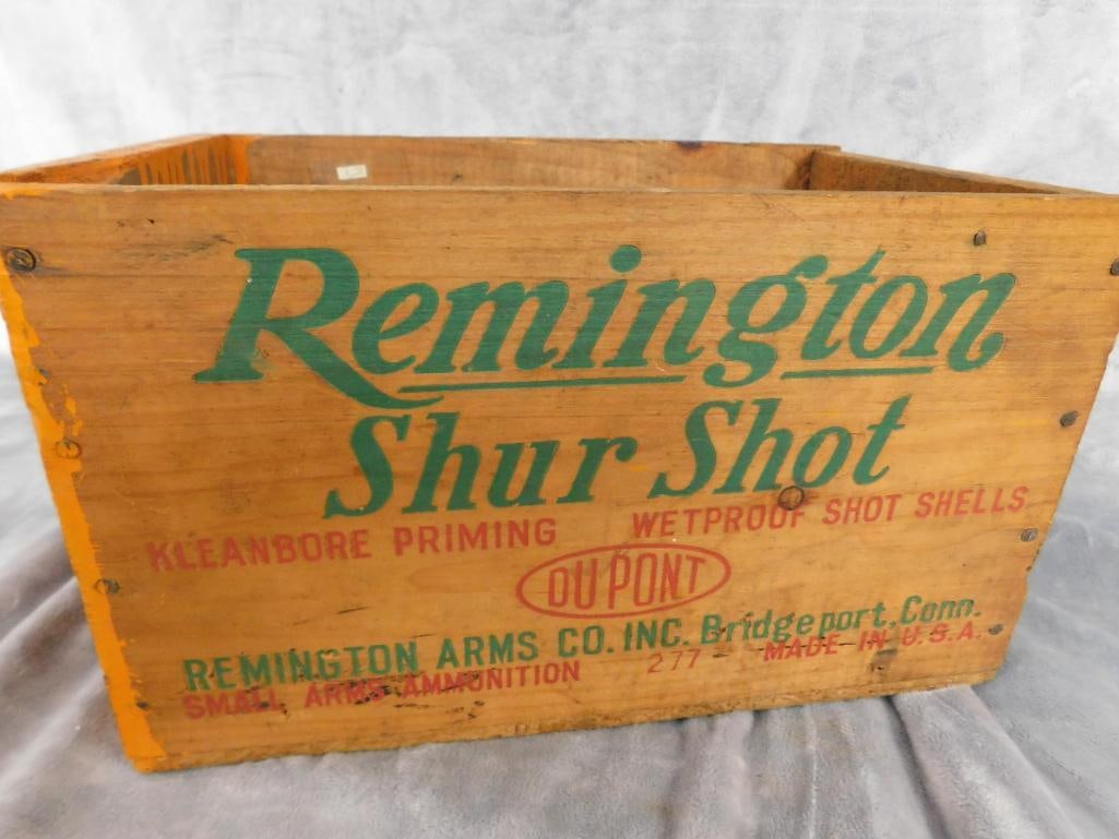 Remington "Shur Shot" Wood Ammo Crate - 8.5" x 14" x 9" - 2